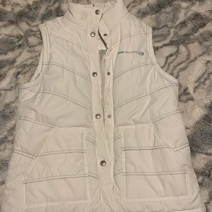 White puffer vest